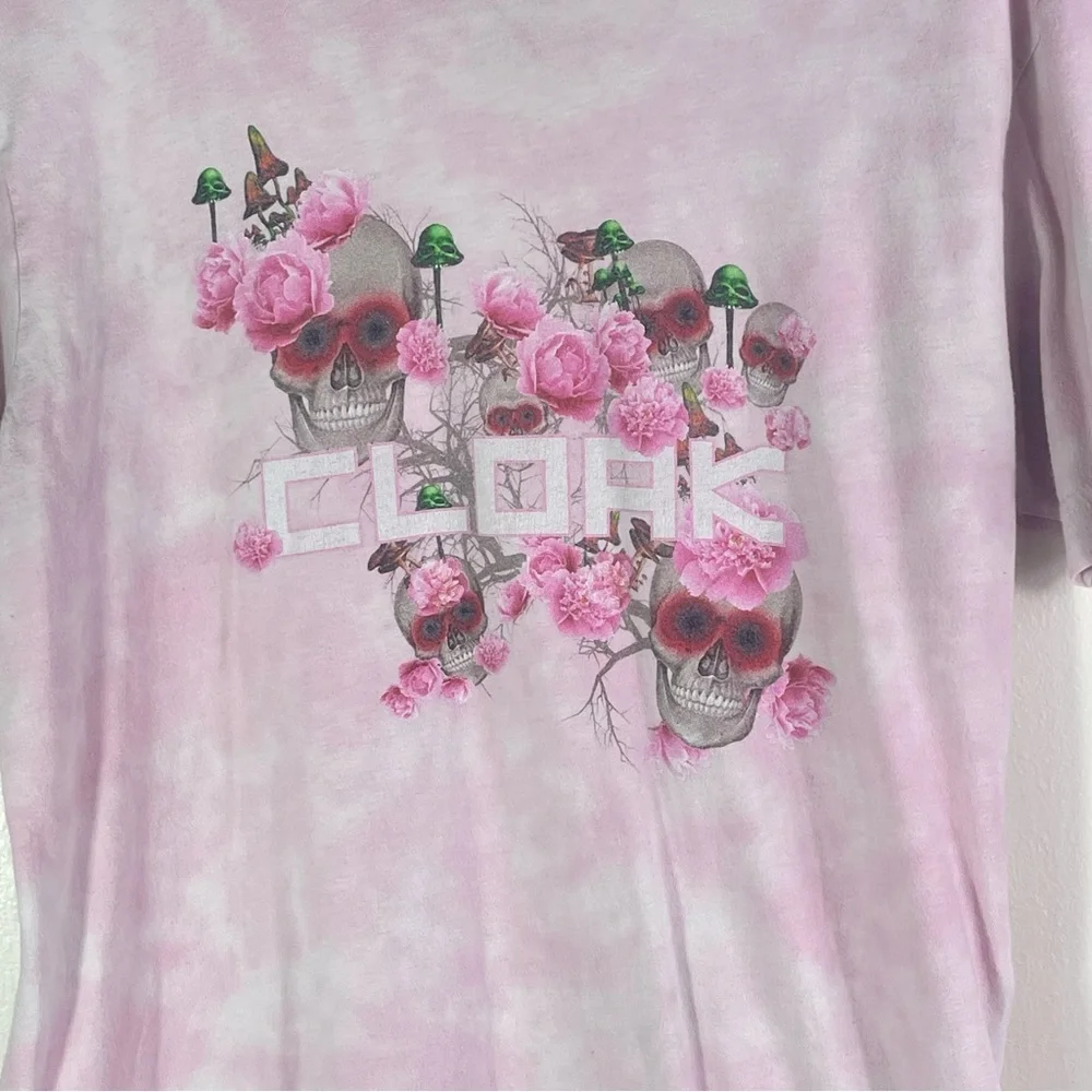 Cloak brand skeleton pink tie dye t-shirt